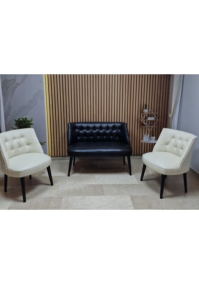 Azra Mobilya Deri Çay Seti Koltuk Takımı - Bekleme Salonu - Cafe Mobilya - Ofis Mobilya - Balkon Mobilya Siyah-krem Azra Mobilya Deri Çay Seti Koltuk Takımı - Bekleme Salonu - Cafe Mobilya - Ofis Mobilya - Balkon Mobilya Siyah-krem