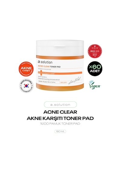 Akne Ve Gözenek Karşıtı Toner Pad Acne Clear Toner Pad 60'lı