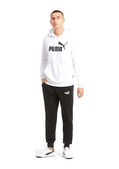 Puma Ess Big Logo Hoodie Tr Puma White Erkek Sweatshirt-27022-beyaz