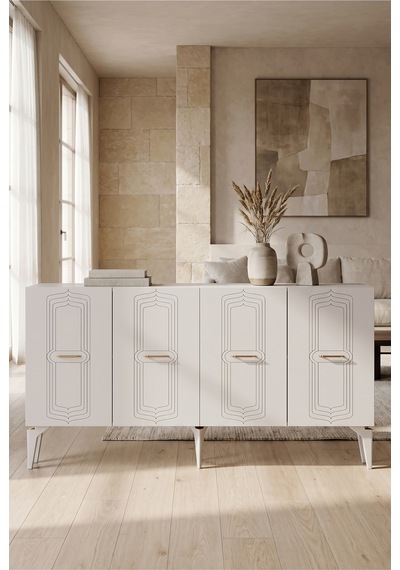Ka1545bg Rıva Konsol Beyaz-gold 150cm Beyaz - Altın