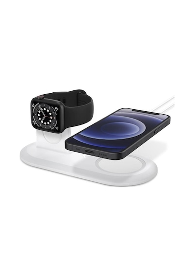 Spigen Magfit Duo 2In1 Magsafe & Apple Uyumlu iOS Watch Ile Stand Doc Black