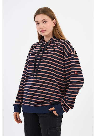 Alexander Gardi Çizgili Kapüşonlu Sweatshirt Unx-00242-wn Lacivert