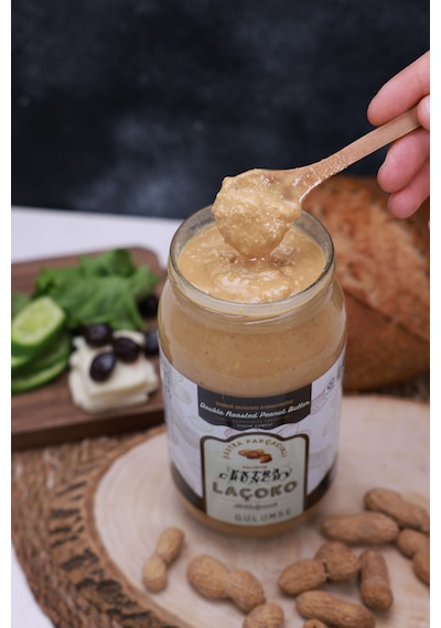 Laçoko Kişiye Özel Şekersiz Saf Katkısız Fıstık Ezmesi Glutensiz Vegan Doğal Çifte Kavrulmuş Parçacıklı Extra Crunchy Yer Fıstığı Ezmesi 1 KG
