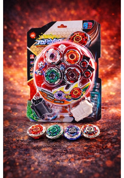 Metal Fusion Tornado Clash 5d Arenalı 4 Lü Beyblade Oyuncak Seti Çift Fırlatıcılı Set
