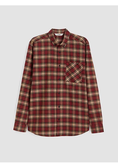 Lcw Eco Kırmızı Regular Fit Ekose Erkek Gömlek Ceket