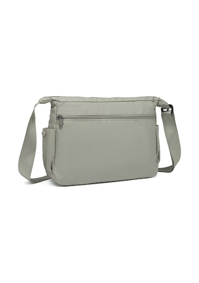 Smart Bags Hafif Kumaş Orta Boy Çok Cepli Kadın Postacı Çapraz Çanta Açık Gri