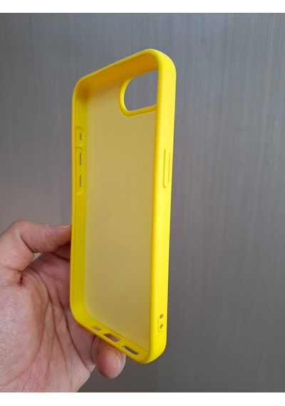 Apple Uyumlu iPhone 16e Logolu İçi Kadife Silikon Lansman Kılıf Sarı