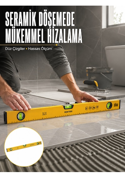 600 Mm Su Terazisi Sarı Dayanıklı Gövde Hassas Ölçüm Yeni Nesil - Lisinya