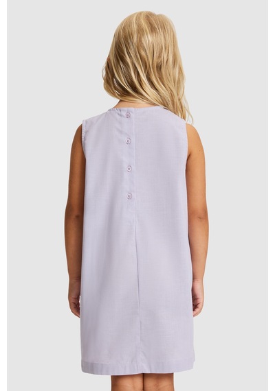 U.S. Polo Assn. Kız Çocuk Lila A Form Fit Bisiklet Yaka Kolsuz Dokuma Elbise 50324707-vr034