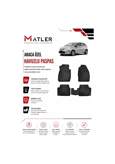 Ford Fiesta 2015 Model 4d Ekstra Havuzlu Paspas