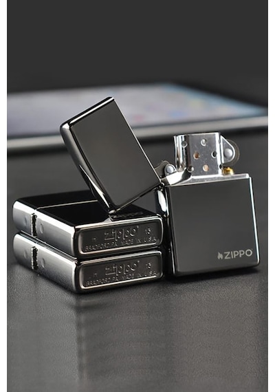Zippo Çakmak Logolu Ebony Parlak Siyah 24756zl