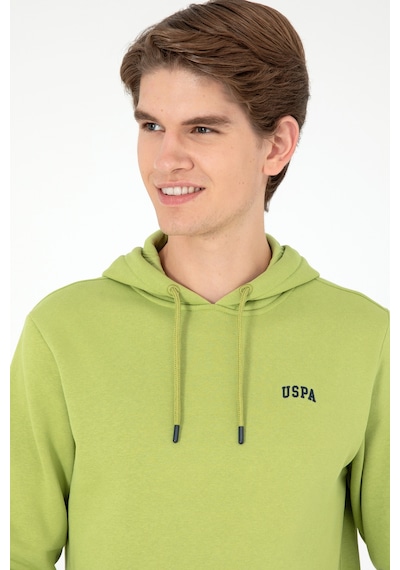 U.S. Polo Assn. Erkek Kapüşonlu Fıstık Yeşili Basic Şardonlu Sweatshirt 50295176-VR087