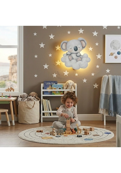 Missidea Pamuk Bulut Koala Lamba Beyaz - Gri
