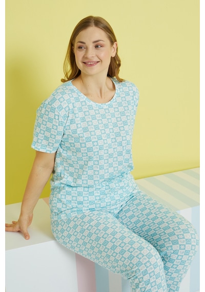 Siyah İnci Curve Büyük Beden Battal Boy Örme Pijama Takımı 24103614 Çok Renkli Siyah İnci Curve Büyük Beden Battal Boy Örme Pijama Takımı 24103614 Çok Renkli