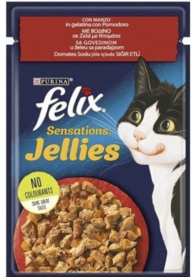 Felix 85 G. Kedi Maması Sığır Etli Domates Soslu Jöle Içinde