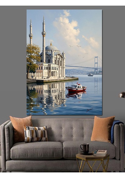 Ahşap Tablo Ortaköy Camii İstanbul Manzarası