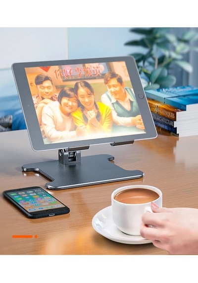 Metal Masaüstü Tablet Telefon Standı Katlanır 12,9 İnç Tabletlere