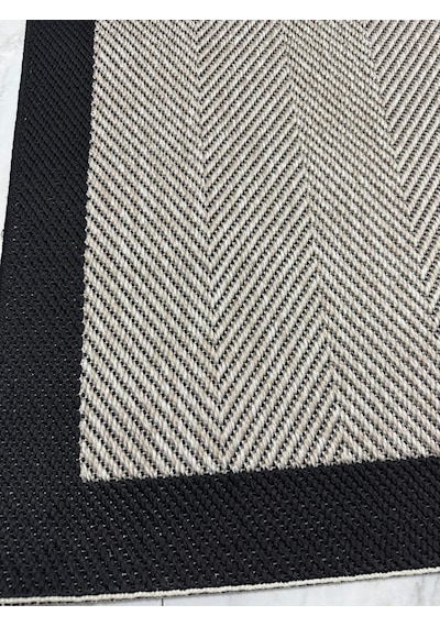 Sisal Halı- Hol Koridor Halısı- Kaymaz Taban- Yıkanabilir Kilim Halı Yolluk Bej-siyah