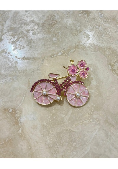 Pembe Bisiklet Broş çok renkli