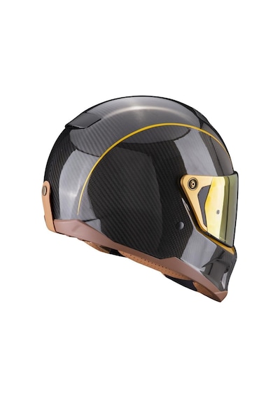 Scorpion Exo Hx1 Carbon Se Retro Motosiklet Kaskı Siyah Altın Siyah - Altın