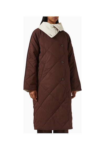 Varley Annalise Reversible Wrap Coat, Lüks Çift Taraflı Kahverengi Kaban Kahverengi-bej
