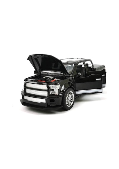 Ford Pickup 1:22 Ölçek Metal Siyah - Sesli, Işıklı Ve Çek Bırak Off-road Oyuncak Arazi Aracı Çok Renkli