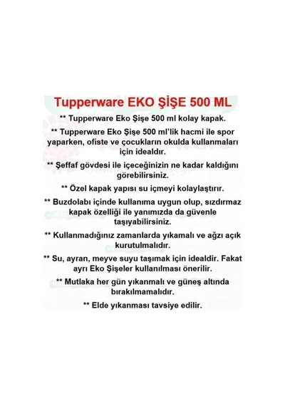 Eco Şişe Suluk 500 Ml 2 Li Turkuaz Mercan