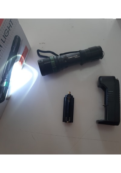 Star Km-815 500 Lümen Şarjlı Led Zoomlu Metal Polis El Fen...
