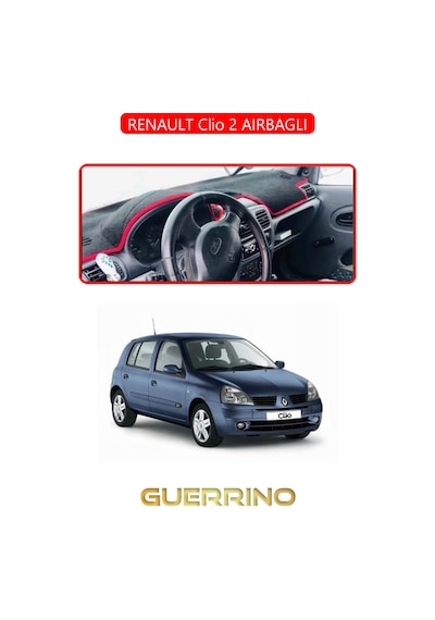 Renault Clio 2 Aırbaglıtorpido Koruma Halısı Kırmızı Kenar