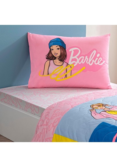 Barbie Bright Standart Pamuk Nevresim Takımı, Pembe, Tek Kişilik Çok renkli
