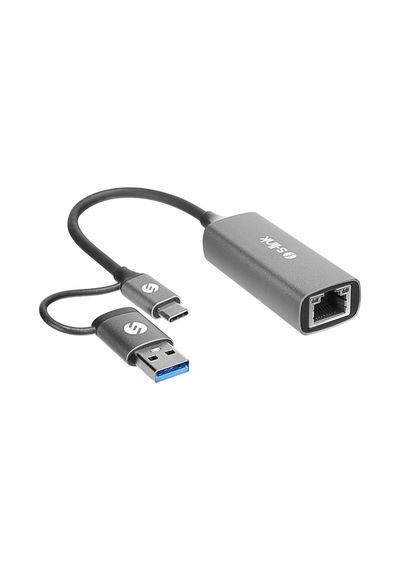 S-link Swv-usbc029 Gri Metal Type-c + Usb3.0 Çeviricili 10/100/1000mbps Adaptör, Usb3.0 Ethernet Çevirici, Type C Ethernet Çevirici