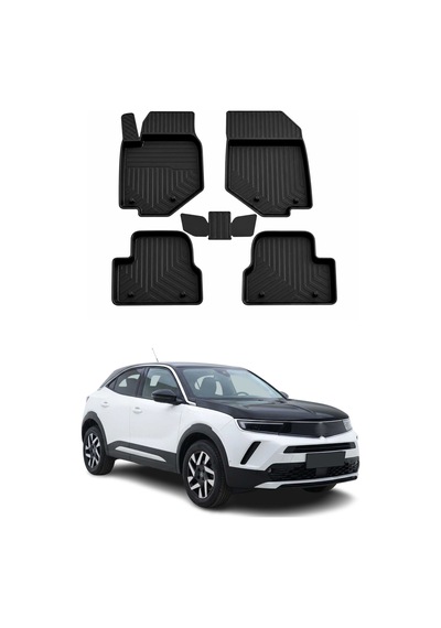 Opel Mokka B 2021-2026 Uyumlu 4d Havuzlu Paspas Kauçuk Siyah 5 Parça