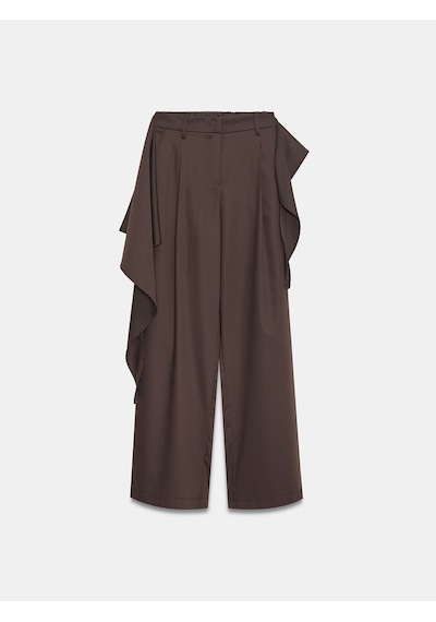 Dilvin 72685 Fular Detaylı Kumaş Pantolon-kahve