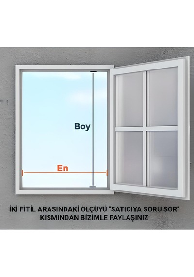 Beyaz Menteşeli Pencere Sinekliği Ve Sineklik En: 0-70 Cm, Boy: 0-130 Cm
