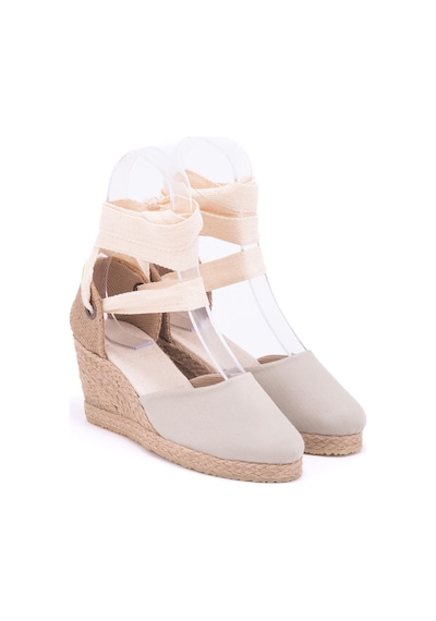 Star Tombis Gerçek Elişi Ipli Bej Hasır Dolgu Topuk Keten Hasır Espadril Handmade Bej