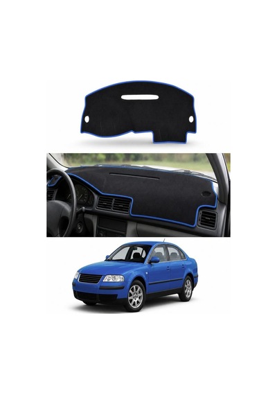 Volkswagen - Passat B5 1996-2005 Uyumlu Torpido Koruma Kılıfı - Mavi Şeritli