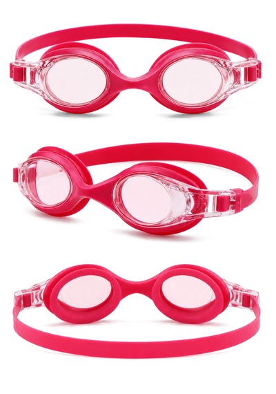Set Yüzücü Gözlüğü Kumaş Bone Set Yüzme Havuz Deniz Gözlüğü Ve Bone Pembe