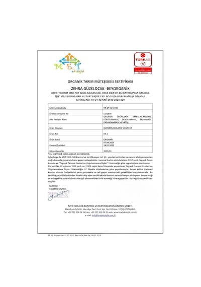 Organik Andız Özü 260gr Soğuk Sıkım Pestisit Ve Ağır Metal Analizli Diğer