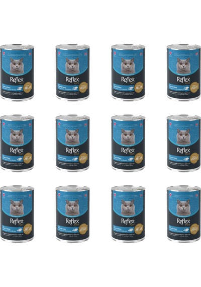 Reflex Plus Jöle İçinde Et Parçacıklı Alabalıklı ve Ton Balıklı Yetişkin Kedi Konservesi 12 x 400 G