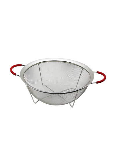 28cm Tel Sepet Metal Süzgeç Silikon Kılıflı Kulp Metal Çerçeve - Ayak