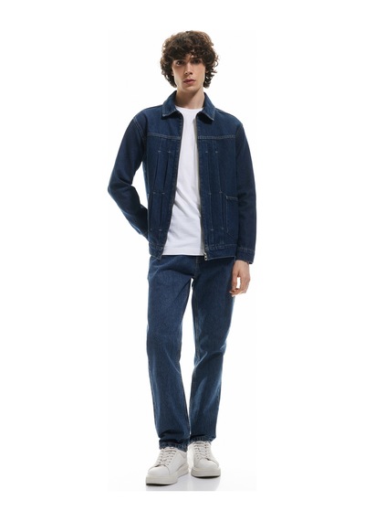 Koton Fermuarlı Pamuklu Cepli Dikiş Detaylı Gömlek Yaka Denim Ceket Koyu İndigo 5sam50022nd Indıgo Koton Fermuarlı Pamuklu Cepli Dikiş Detaylı Gömlek Yaka Denim Ceket Koyu İndigo 5sam50022nd Indıgo