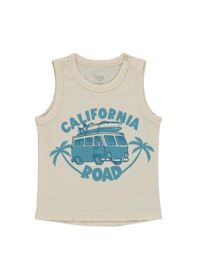 Civil Baby California Road Baskılı 6-18 Ay Takım - Bej Açık Bej