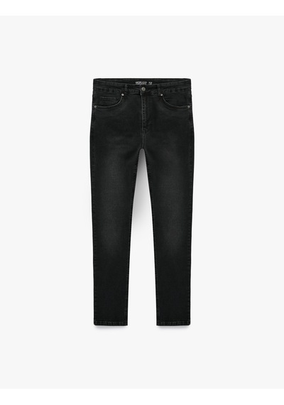 Koton Normal Bel Pamuklu Cepli Skinny Fit Jean Pantolon - Michael Jean Siyah 7wam40313nd
