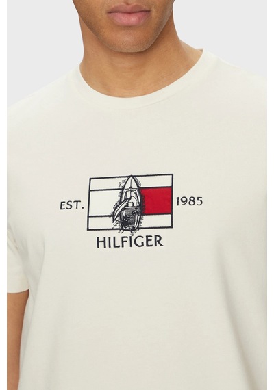 Tommy Hilfiger Erkek T Shirt Mw0mw38628 Z00 Açık Bej Açık Bej