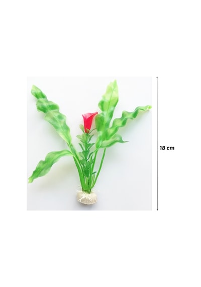 Plastik Süs Yapay Fanus Akvaryum Bitkisi Dekoru 18cm-yeşil Çiçek