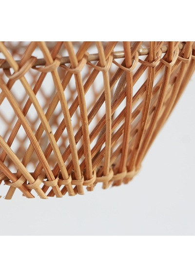 Bohem Etnik Doğal Hasır Doğal Rafya Bambu & Rattan Handmade Dekoratif Sarkıt Saçaklı Avize 26x65 Cm-9081498449442 Kahverengi