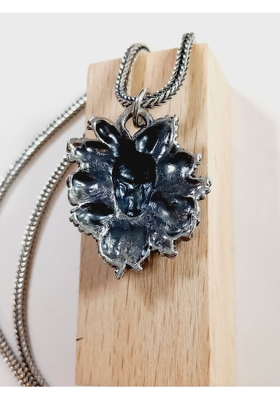Gümüş Kuru Kafa Punk Kafatası Skull Erkek Tilki Kuyruğu Kolye