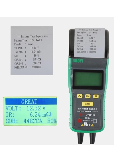 Duoyı Dy2015B Termal Yazıcılı Otomotiv Akü Sistemi Test Cihazı 12 N11.292