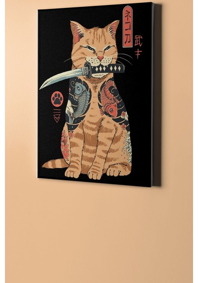 Webstyle Sayılarla Boyama Seti Kasnaklı Samuray Kedi 60 X 75 Cm
