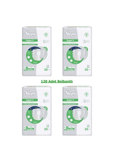 Sleepy Süper3 Belbantlı Hasta Bezi Xl Beden 4 Paket 120 Adet
